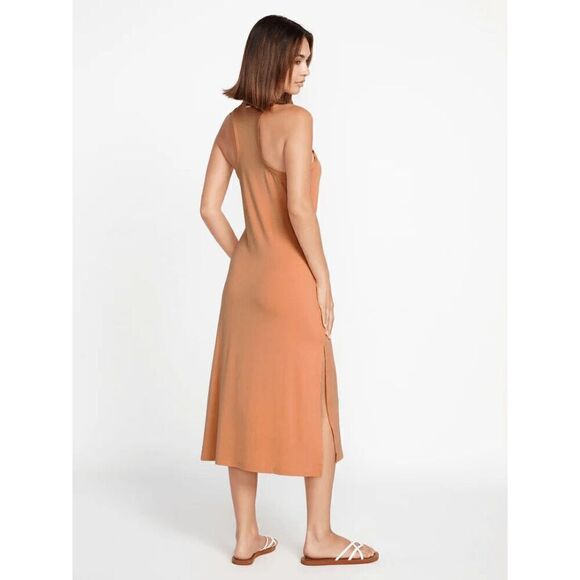 Volcom Stonelight Clay Peach Orangey Racerback Midi Maxi Dress XL - Picture 8 of 8